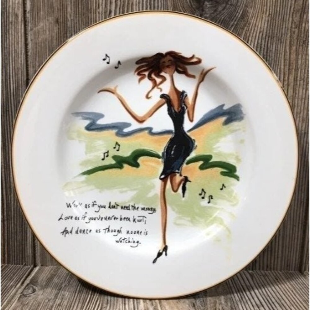 SAKURA Glamour Girls 8" Collectible Plate Set of 3 Home Decor White Plates